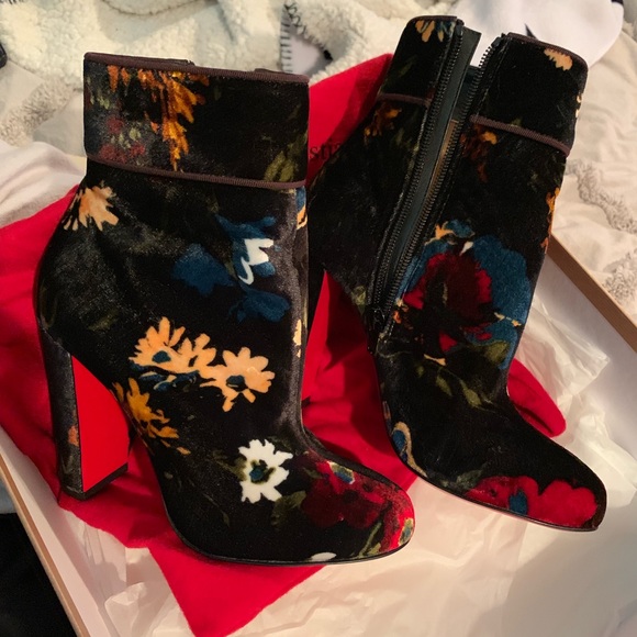 christian louboutin floral boots